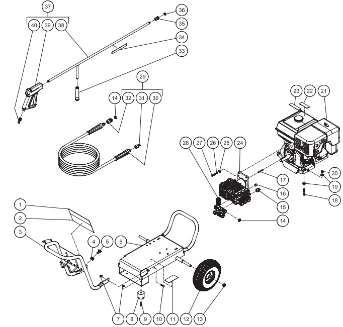 MITM JP-3504-3MMB pressure washer parts and manual